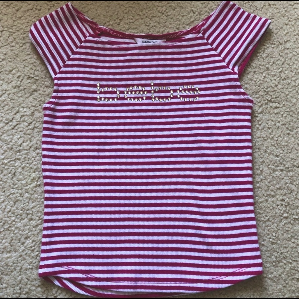 Pink and white striped Bebe tank